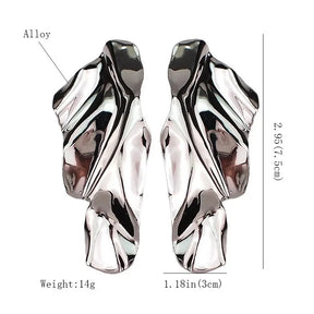 Punk Vintage Irregular Geometric Big Sequin Stud Earrings