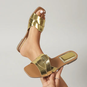 Summer Women's Metal Beach Square Toe Sandals