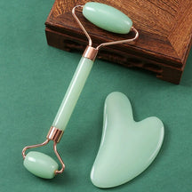 2Pcs Face & Neck Roller Massage Kit with Gua Sha Board