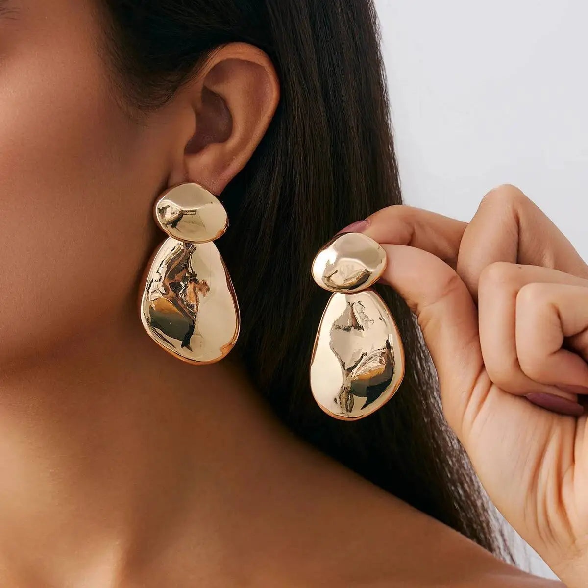 IngeSight.Z Creative Geometric Round Drop Earrings for Women