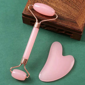2Pcs Face & Neck Roller Massage Kit with Gua Sha Board