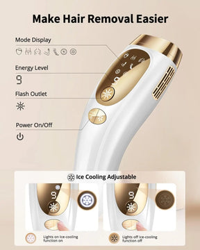 IPL Hair Removal Laser with 9 Gears & Ice-Cooling for Men & Women