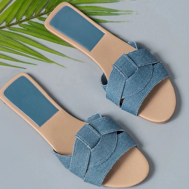 Summer Designer Women's Solid Color Fashion Slipper