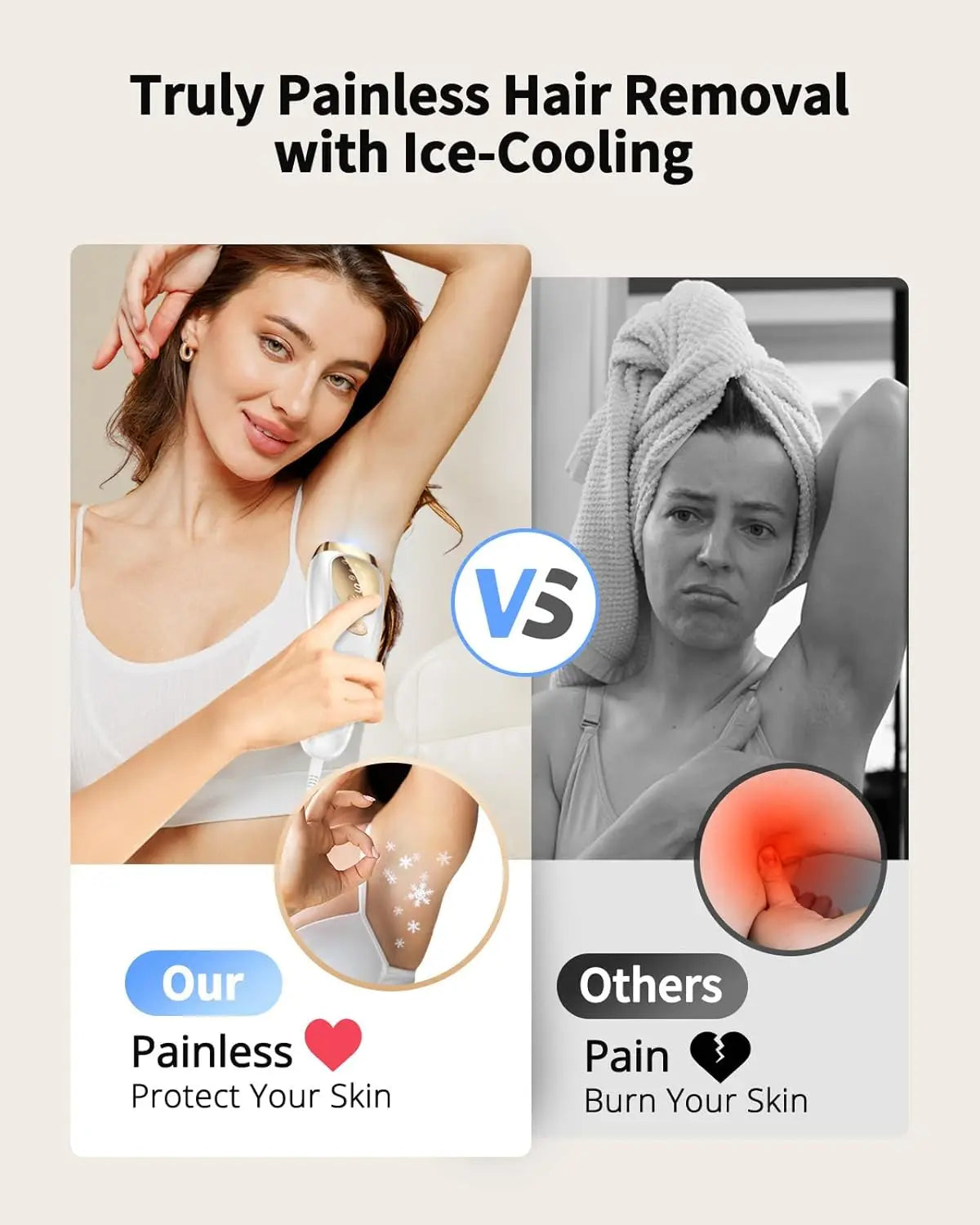 IPL Hair Removal Laser with 9 Gears & Ice-Cooling for Men & Women