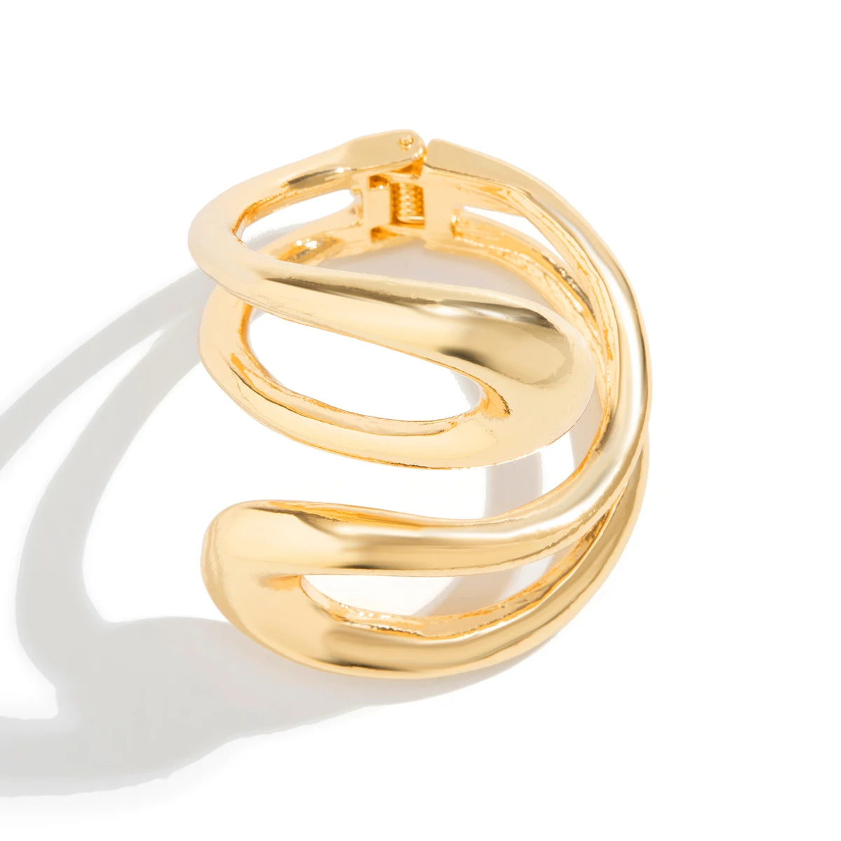 Punk Classic Geometric Twisted Open Bangles for Women