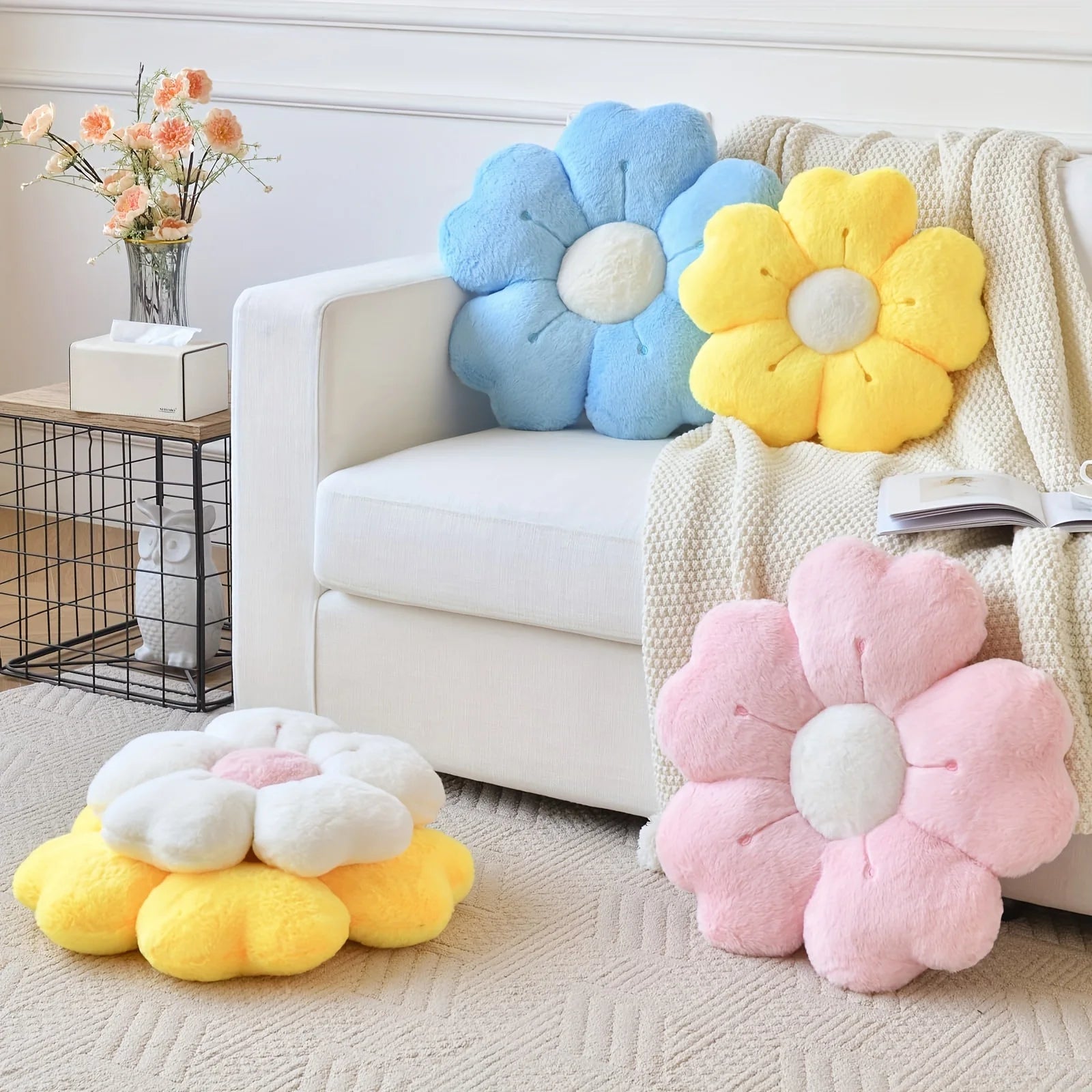 Sunflower Pillow, Daisy Seat Cushion, Flower Mat, Office Mat, Plush Toy Mat, Christmas Gift, Halloween, Thanksgiving Gift