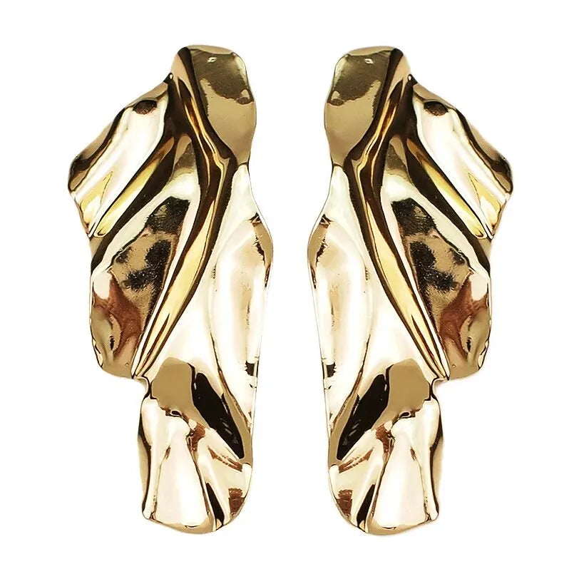 Punk Vintage Irregular Geometric Big Sequin Stud Earrings