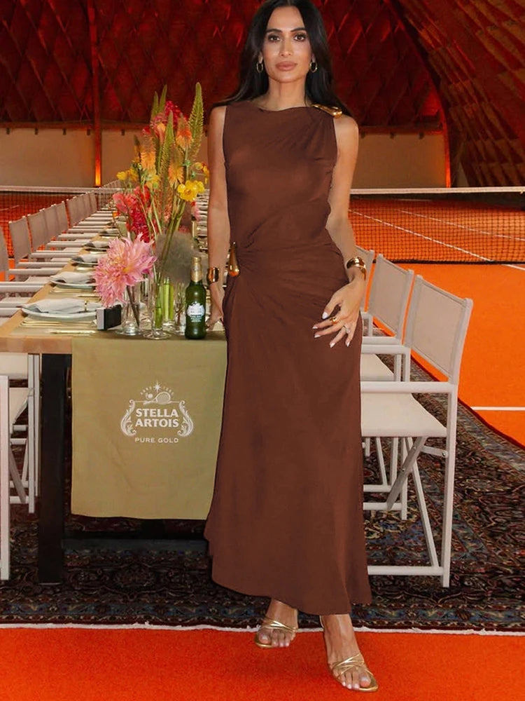 Sisterlinda Solid Slim Fit Body-shaping Maxi Dress