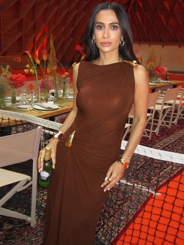 Sisterlinda Solid Slim Fit Body-shaping Maxi Dress