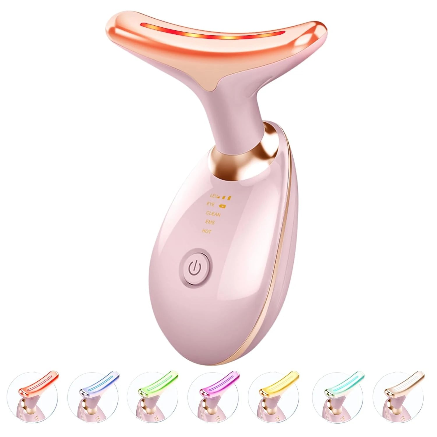 7-Color LED Facial & Neck Massager for Skin Tightening