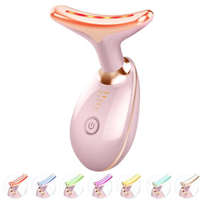 7-Color LED Facial & Neck Massager for Skin Tightening