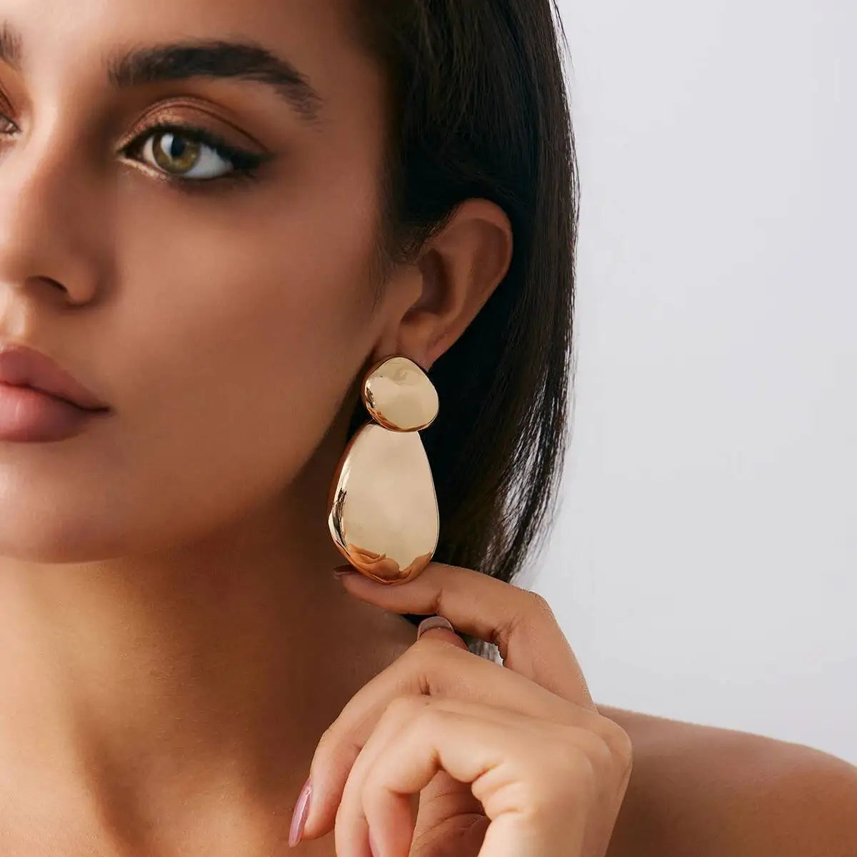 IngeSight.Z Creative Geometric Round Drop Earrings for Women