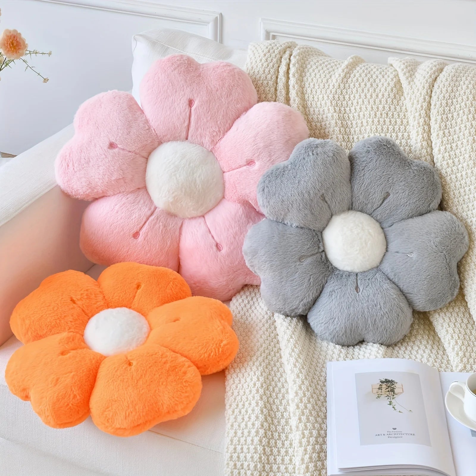 Sunflower Pillow, Daisy Seat Cushion, Flower Mat, Office Mat, Plush Toy Mat, Christmas Gift, Halloween, Thanksgiving Gift