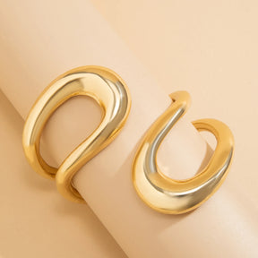 Punk Classic Geometric Twisted Open Bangles for Women