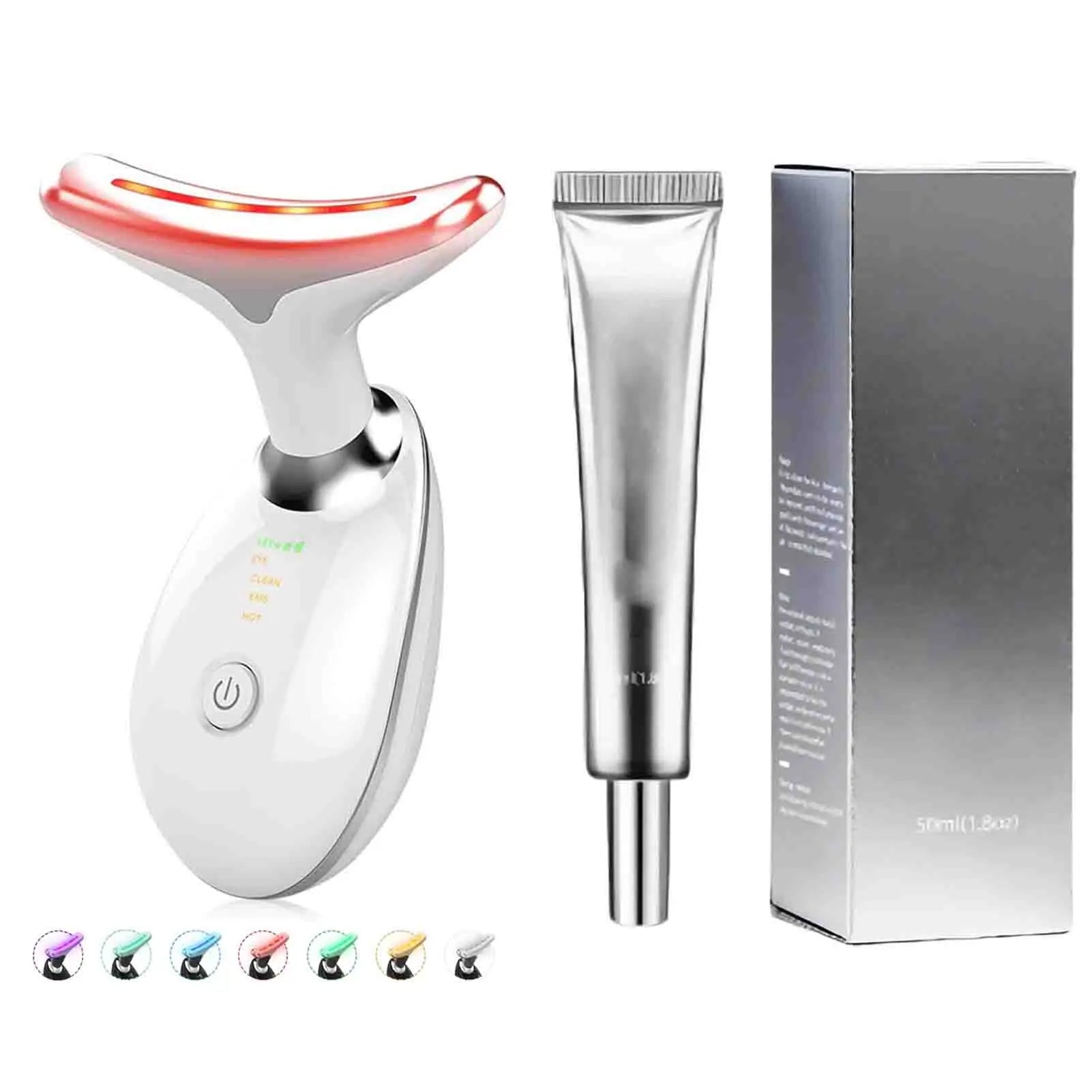 7-Color LED Facial & Neck Massager for Skin Tightening
