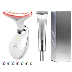 7-Color LED Facial & Neck Massager for Skin Tightening