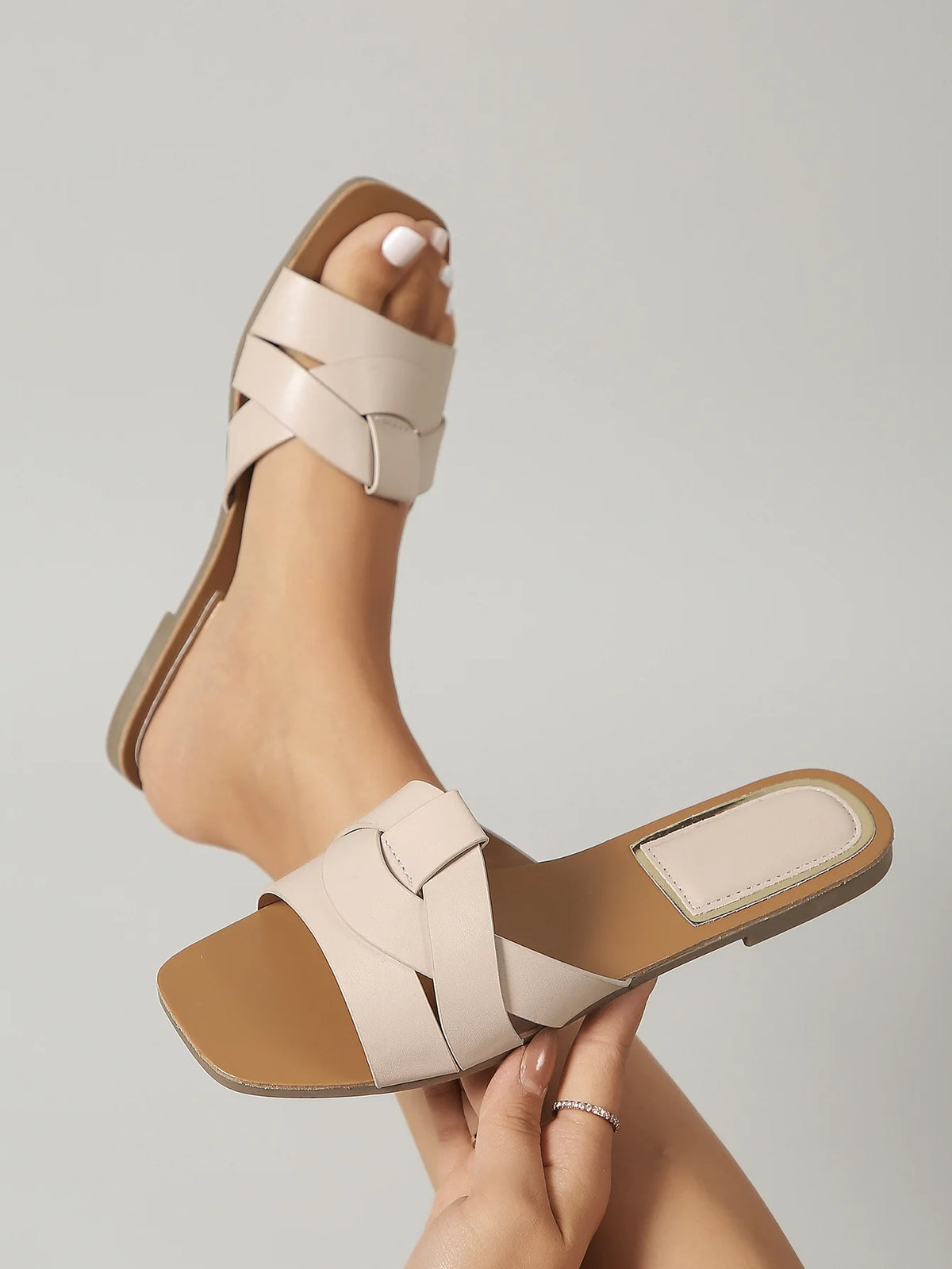Summer Women's Metal Beach Square Toe Sandals