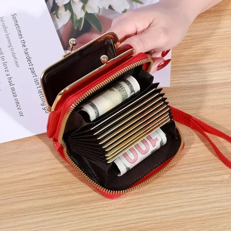 Korean Women’s Short PU Three-Fold Wallet with Card Holder