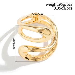 Punk Classic Geometric Twisted Open Bangles for Women