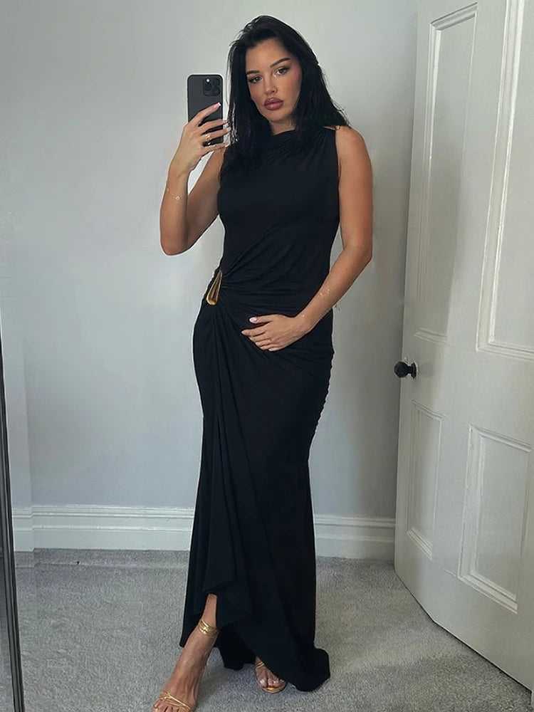 Sisterlinda Solid Slim Fit Body-shaping Maxi Dress