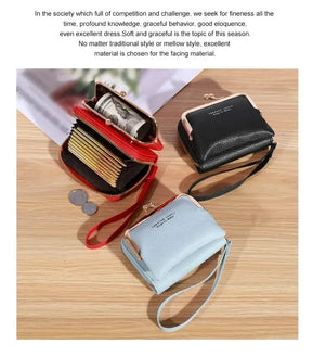 Korean Women’s Short PU Three-Fold Wallet with Card Holder