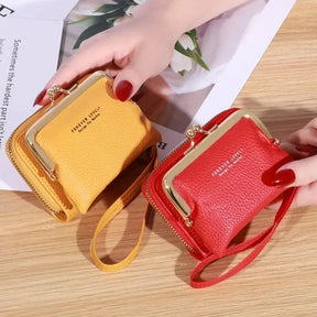 Korean Women’s Short PU Three-Fold Wallet with Card Holder