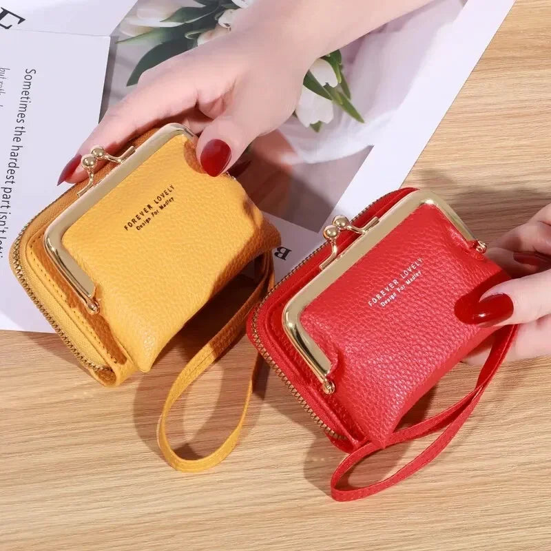 Korean Women’s Short PU Three-Fold Wallet with Card Holder
