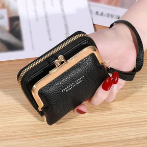 Korean Women’s Short PU Three-Fold Wallet with Card Holder