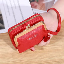 Korean Women’s Short PU Three-Fold Wallet with Card Holder
