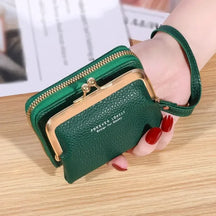 Korean Women’s Short PU Three-Fold Wallet with Card Holder