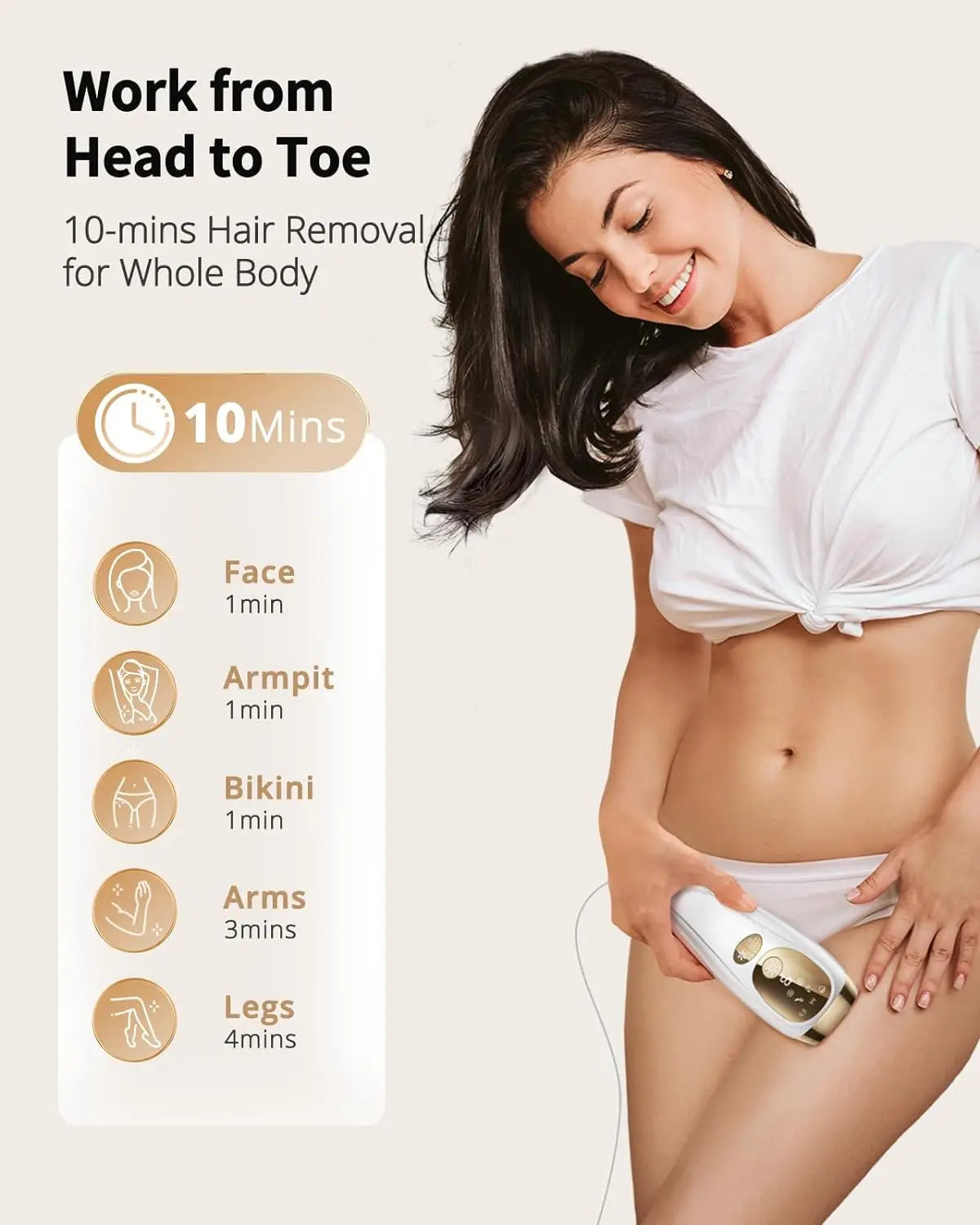 IPL Hair Removal Laser with 9 Gears & Ice-Cooling for Men & Women
