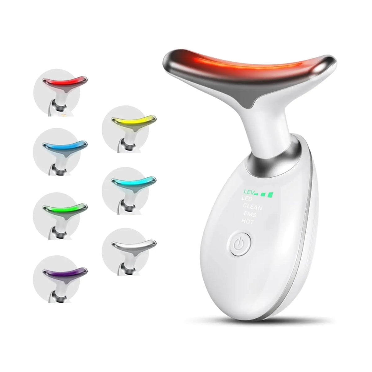 7-Color LED Facial & Neck Massager for Skin Tightening