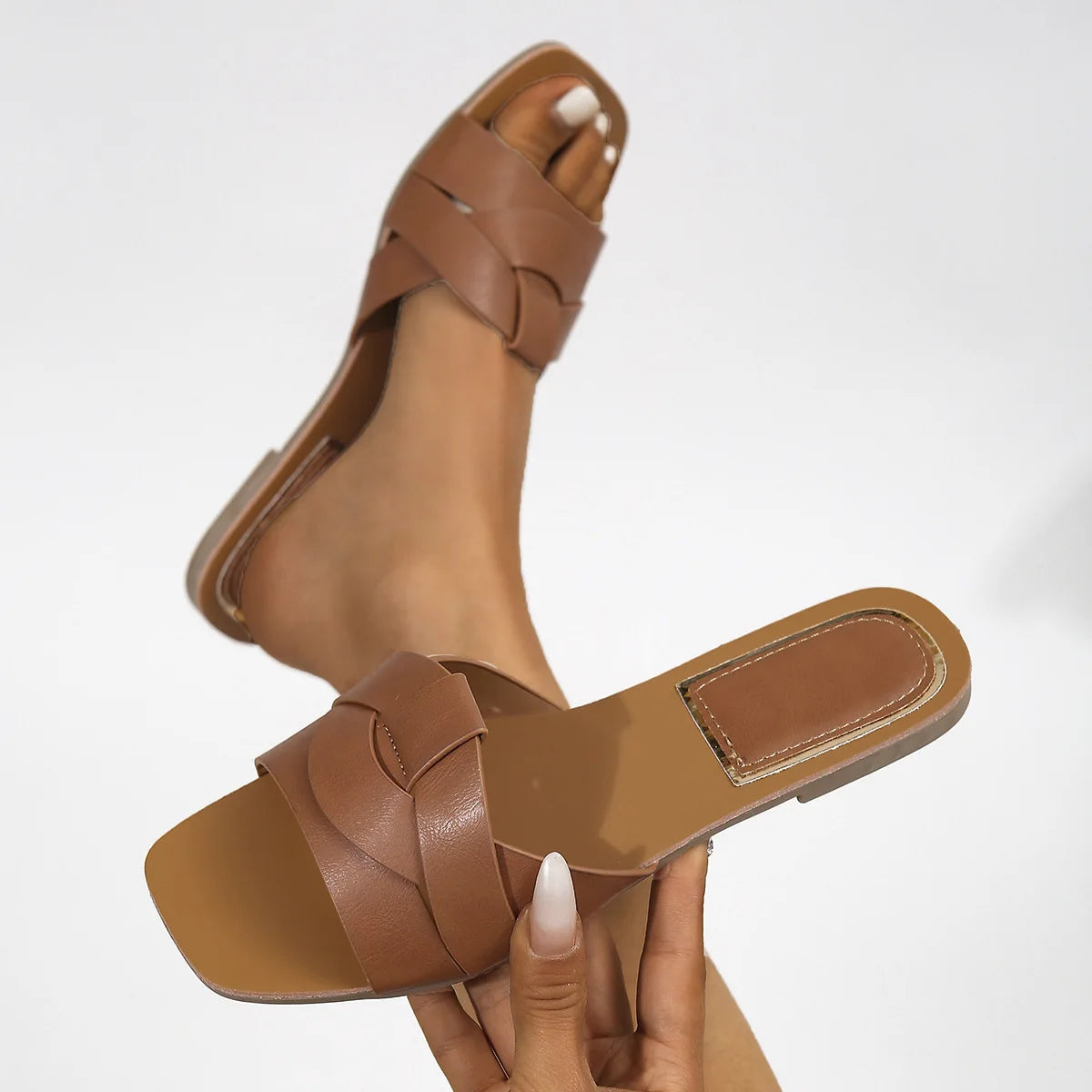 Summer Women's Metal Beach Square Toe Sandals